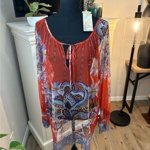 Johnny Was NWT
PAISLEY MESH BLOUSE, XXL